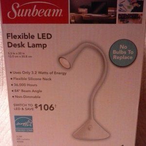 Sunbeam Flexible LED Desk Lamp - White (NWT)